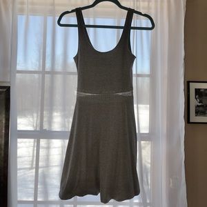 XS grey abercrombie dress stretch with lace detail